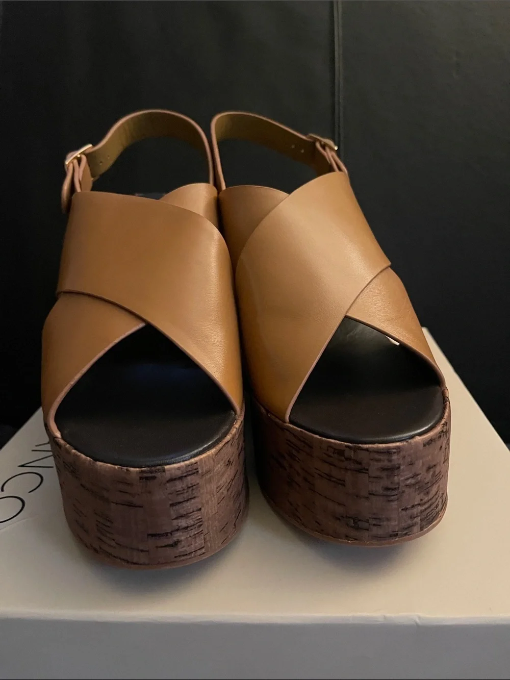 Tony Bianco Vogue Women’s Platform Wedge Slingback Sandal Tan Como NWB
